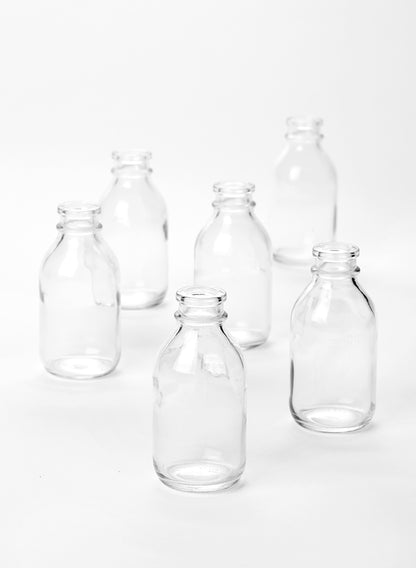 Clear Glass Mini Milk Bottle Vase