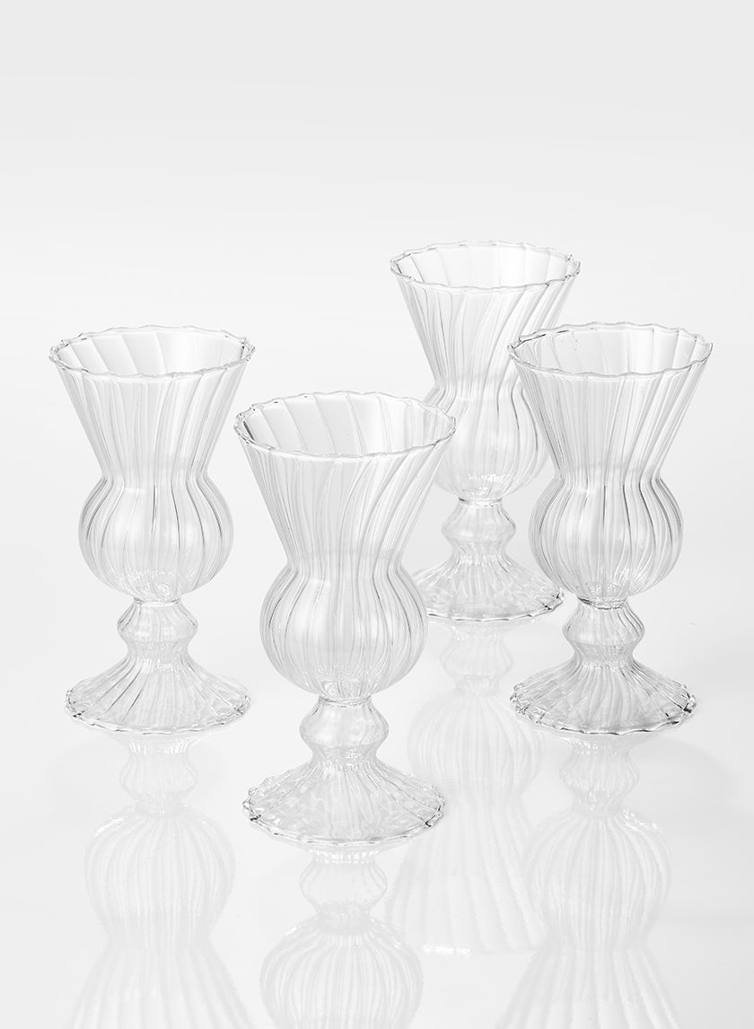 6in Optical Glass Mini Urn Vase