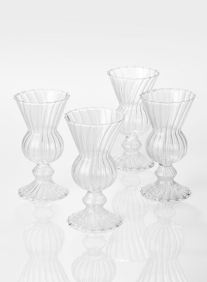 6in Optical Glass Mini Urn Vase