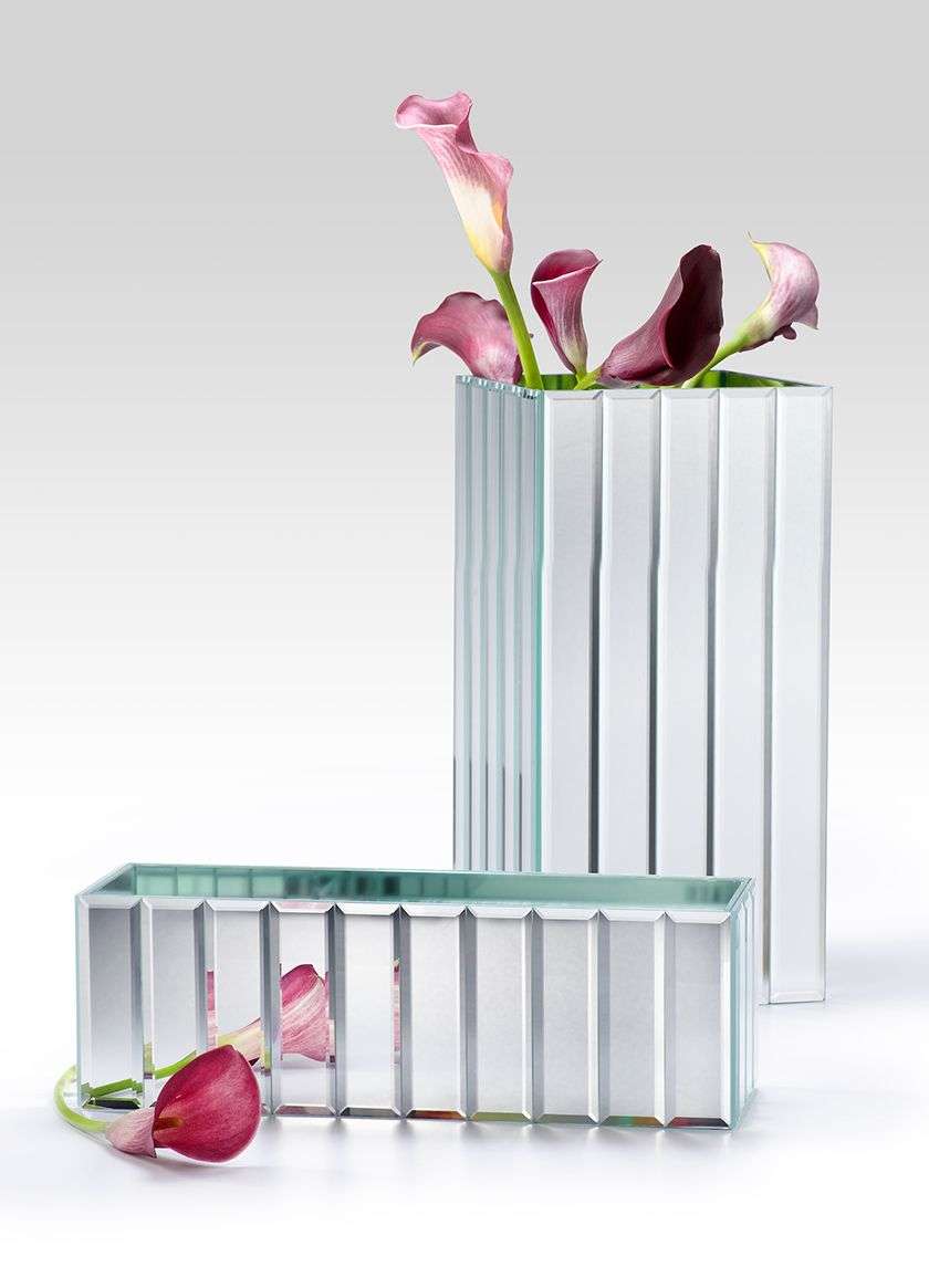 Mirror Strips Rectangle &amp; Square Vase