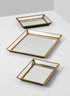 Mirrored Trays With Brass Edges