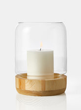 Wood Base Candle Hurricane