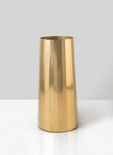 9in Le Mans Gold Faceted Vase