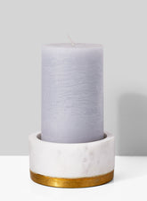 3 x 6in Rustic Cement Grey Pillar Candle