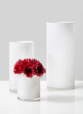 White Cylinder Glass Vases