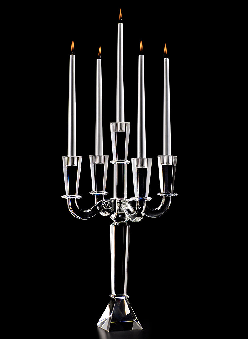 21in Tapered Rectangle Crystal Candelabra