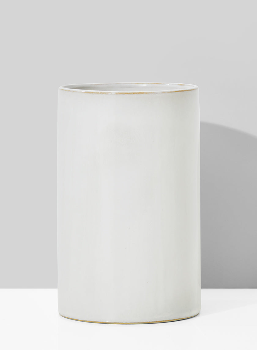 4 x 6  1/2in White Ceramic Vase