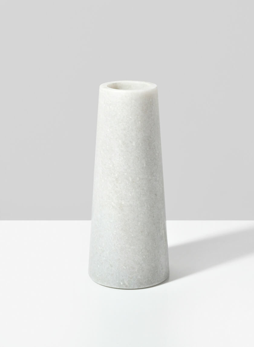 6in White Marble Tuscan Column Vase