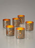 Nickel & Gold Pierced Iron Votive Holder