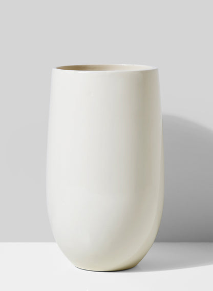 9in High White Porcelain U Vase