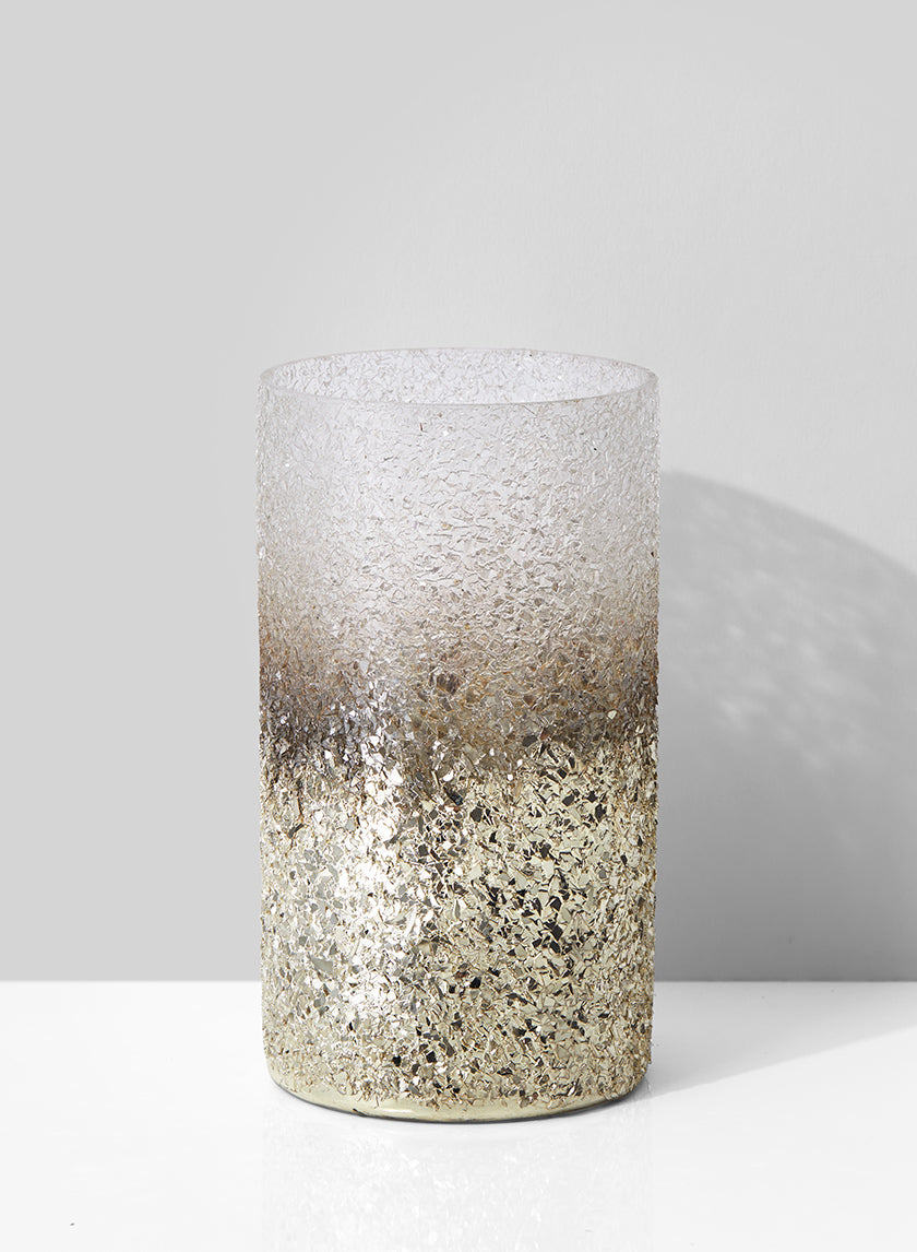 3½ x 6½in Pewter Ombre Glass Vase