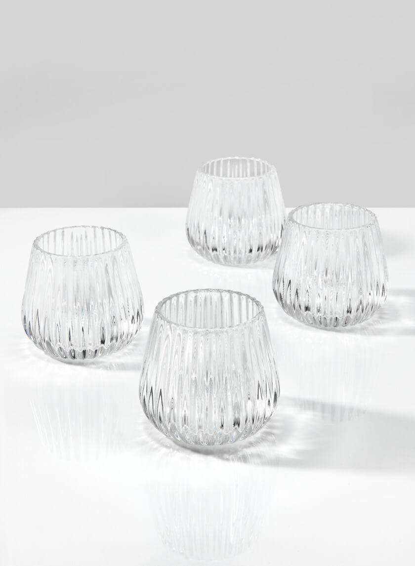 Clear Onion Optic Glass Candleholder