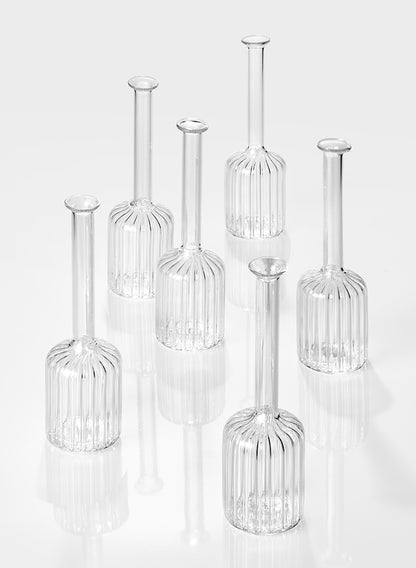 6  1/2in Optical Glass Cylinder Bud Vase