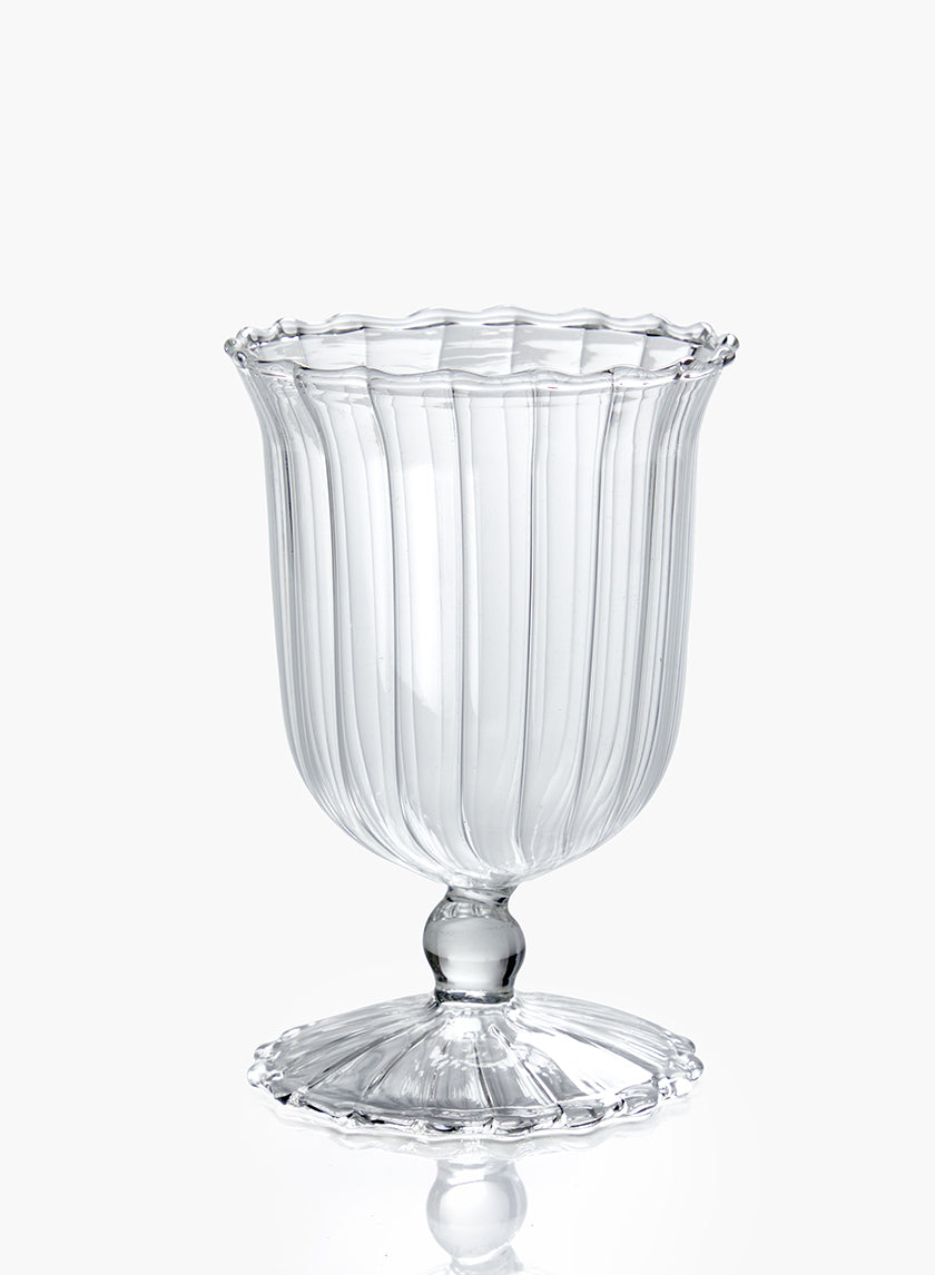 5  1/4in Optical Glass Mini Urn Vase