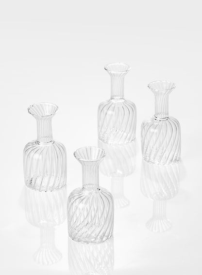 4in Optical Glass Cylinder Bud Vase