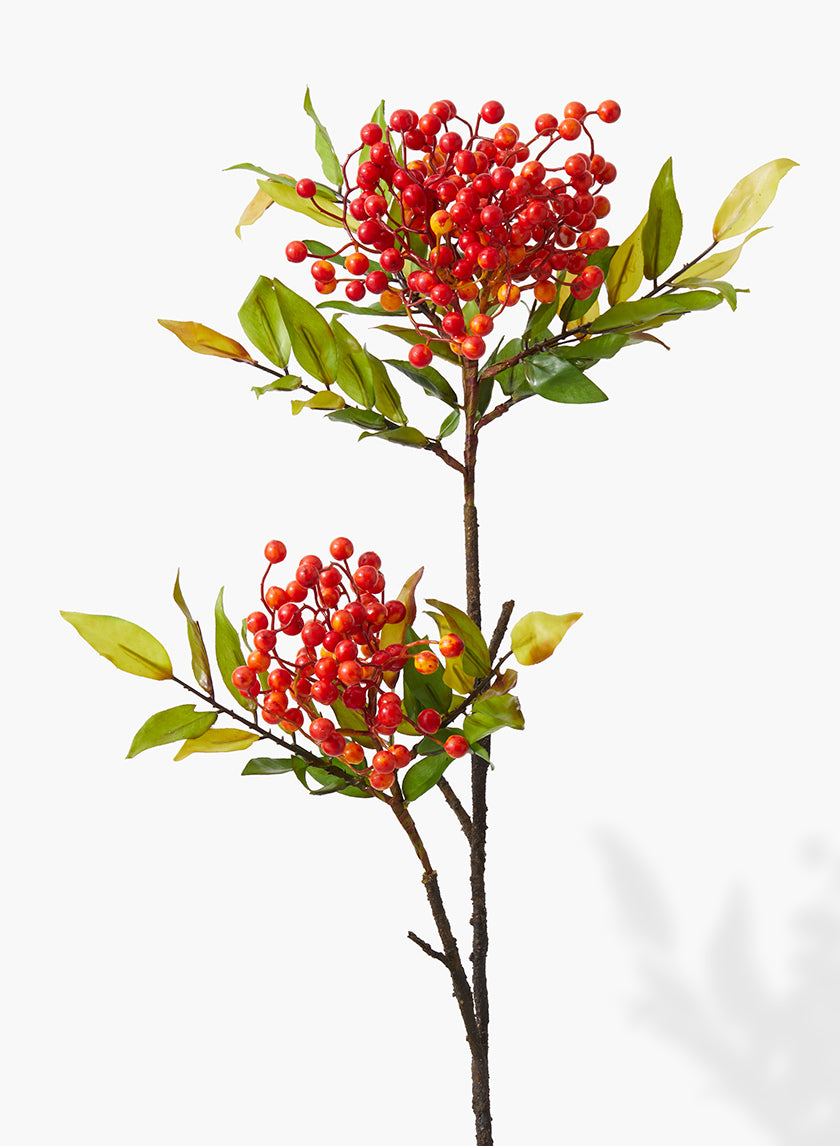 36in Orange &amp; Red Berry Branch