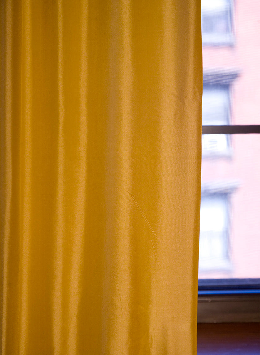 90in x 102in Orange Taffeta Curtain Panels