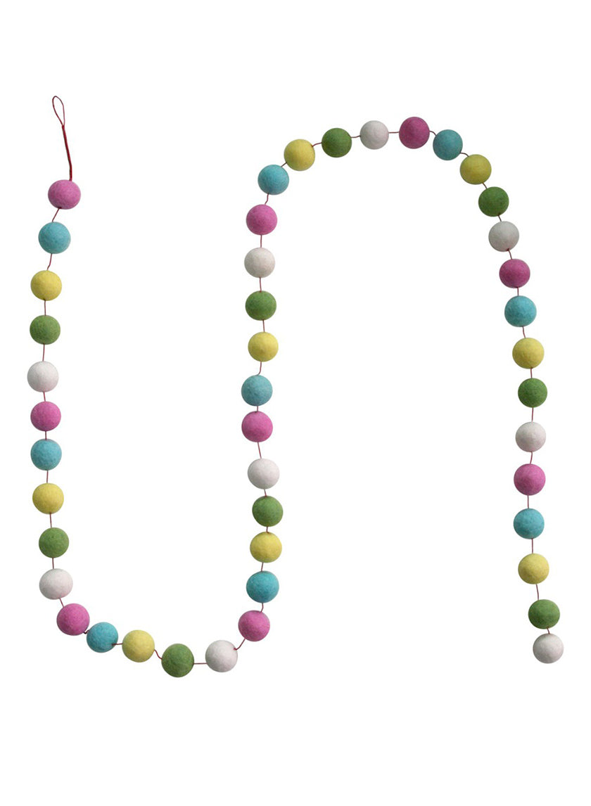 5ft Pastel Felt Ball Garland