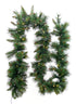 9ft Pine Needle Garland With Warm White 100 L.E.D. Lights