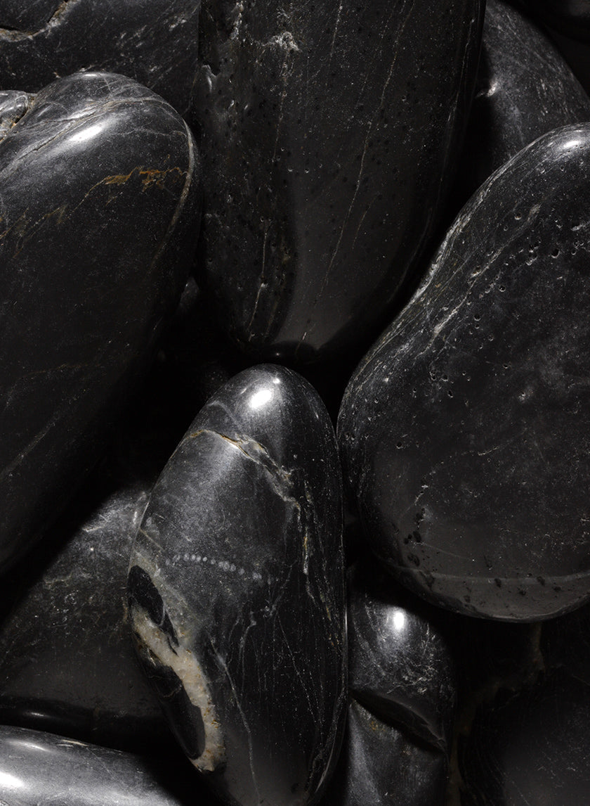 Polished Black River Stones