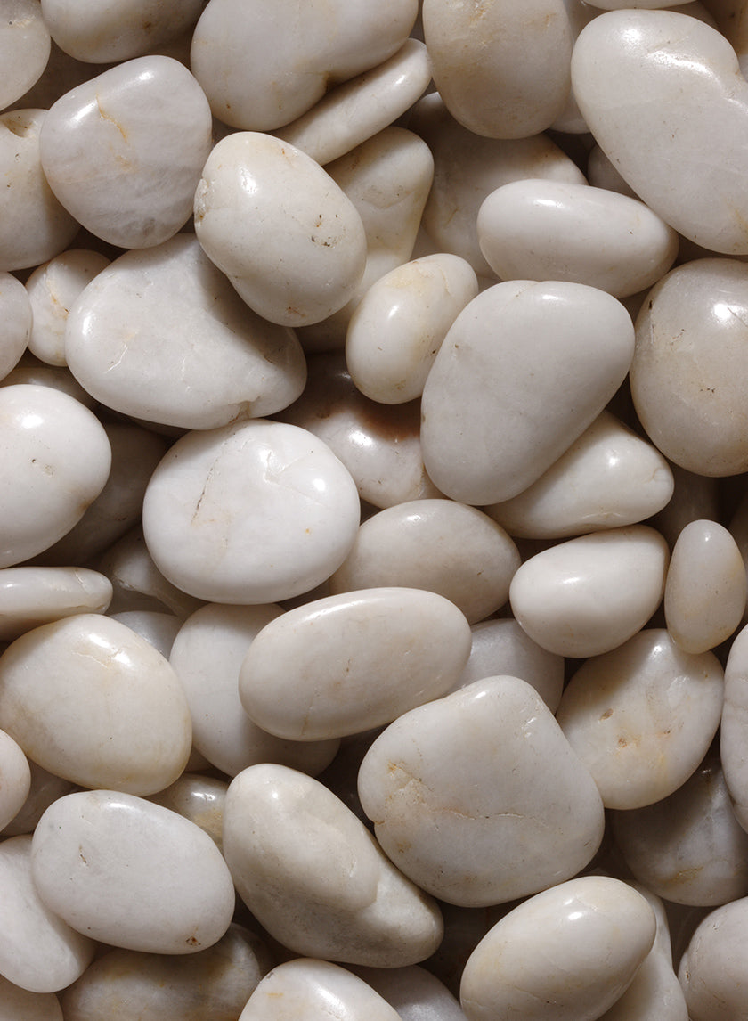 Polished White Mini River Stones