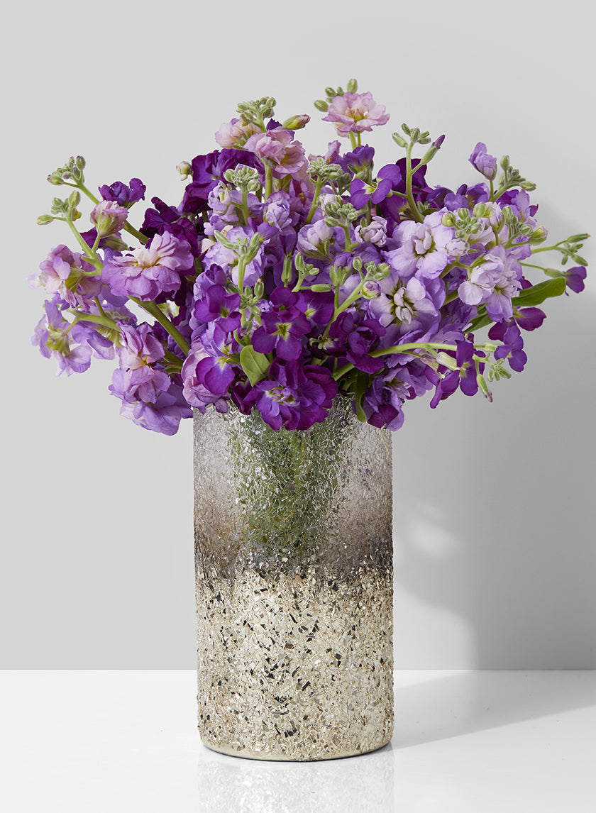 3½ x 6½in Pewter Ombre Glass Vase