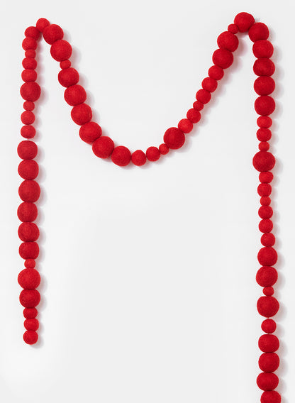 Red Felt Step Ball Garland