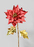 Red & Gold Poinsettia Stem