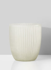 Ribbed White Frost Vase