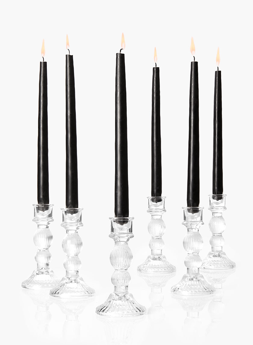 6in Rippled Glass Candlestick