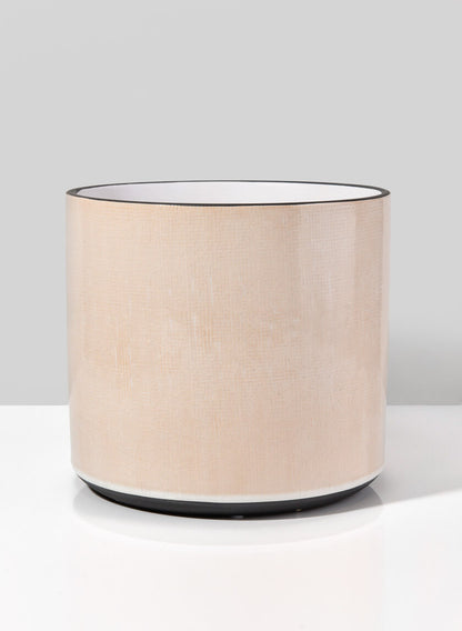 7  1/4in Rose Beige Linen Ceramic Cylinder Vase