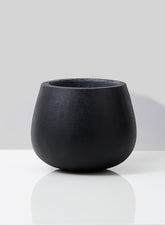 8in Black Ficonstone Round Pot