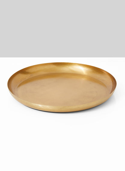 9  1/2in Round Gold Tray