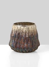 4  1/4in Diamond Rust & Silver Vase