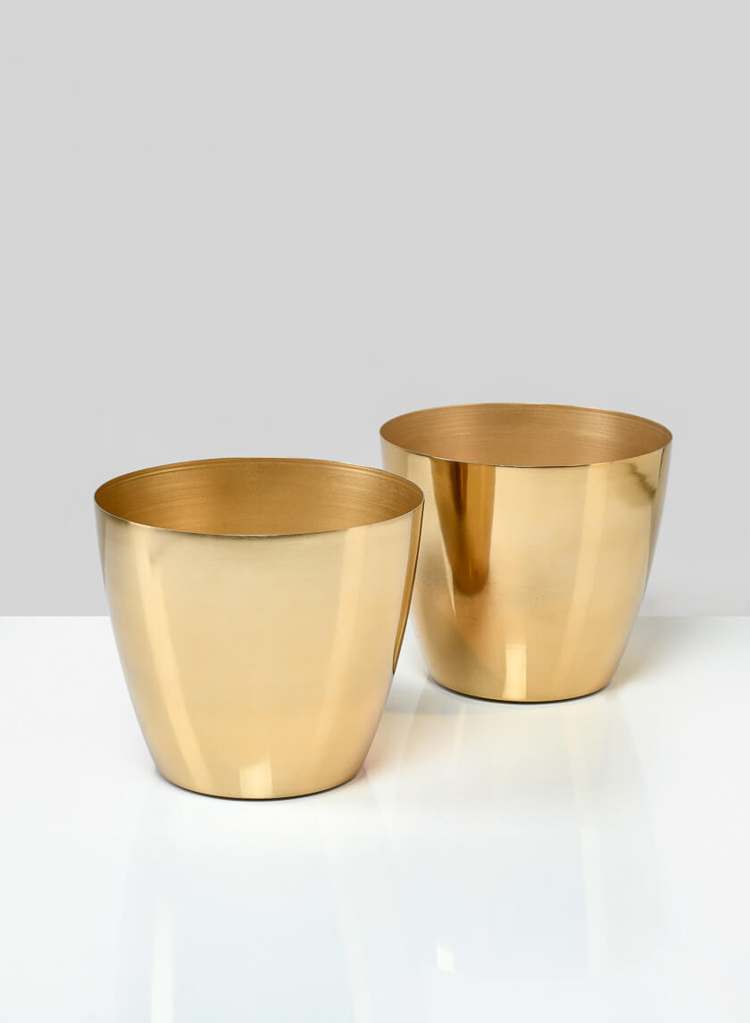 6  1/2in Gold Elegance Cachepot