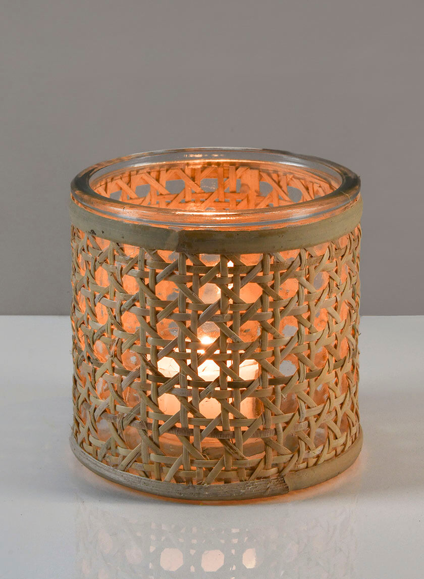 Siam Rattan Weave Candleholder