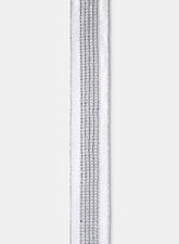 Silver Lurex Trim White Dupioni Ribbon