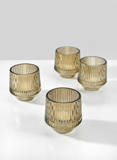 Ola Small Pleated Glass Candleholder