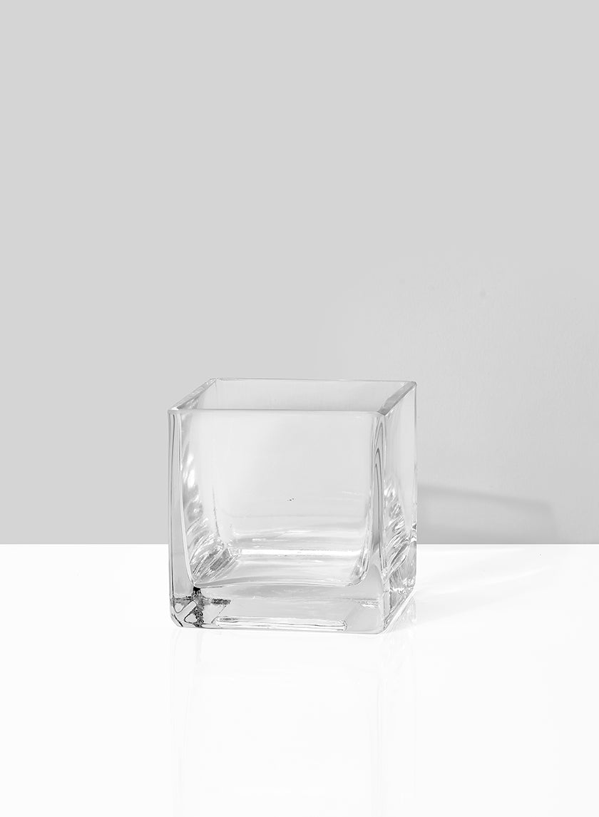 3in Clear Glass Cube Vase