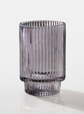 5in Smoke Pleated Glass Votive Holder