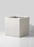 15 3/4in Square White Fiberstone Pot