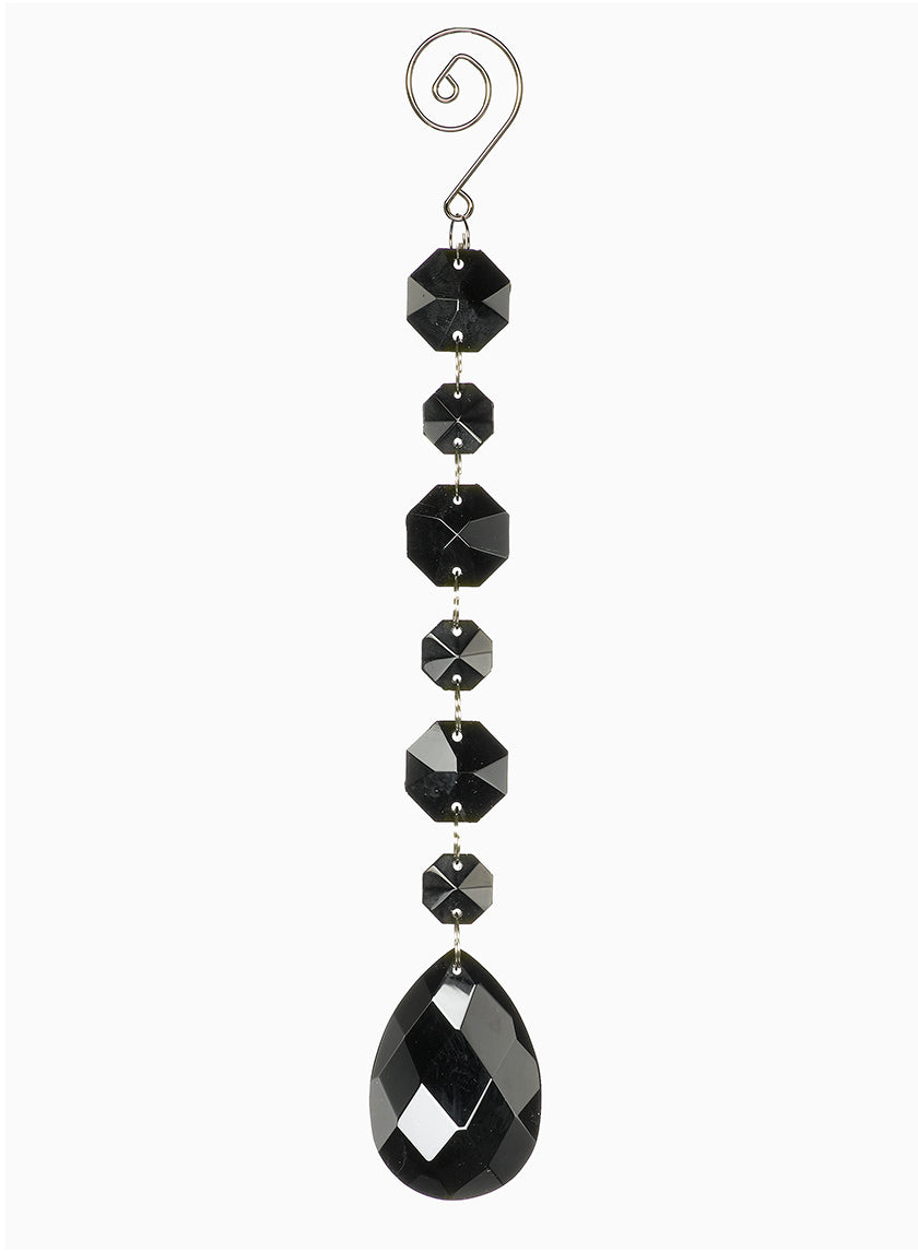 8in Black Crystal Ornament