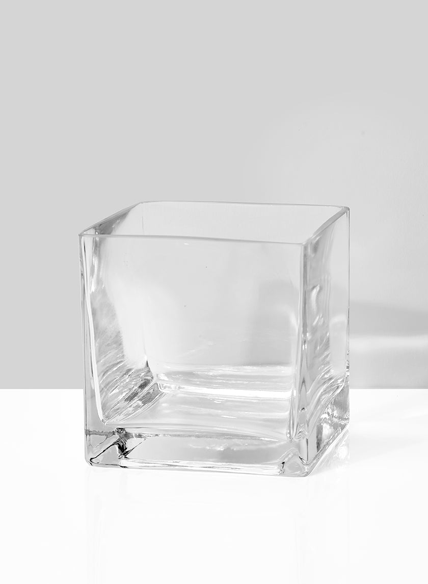 4 1/2in Clear Glass Cube Vase