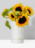 7in White Ceramic Cylinder Vase