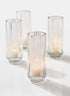 6  1/4in Pleated Glass Votive Holder