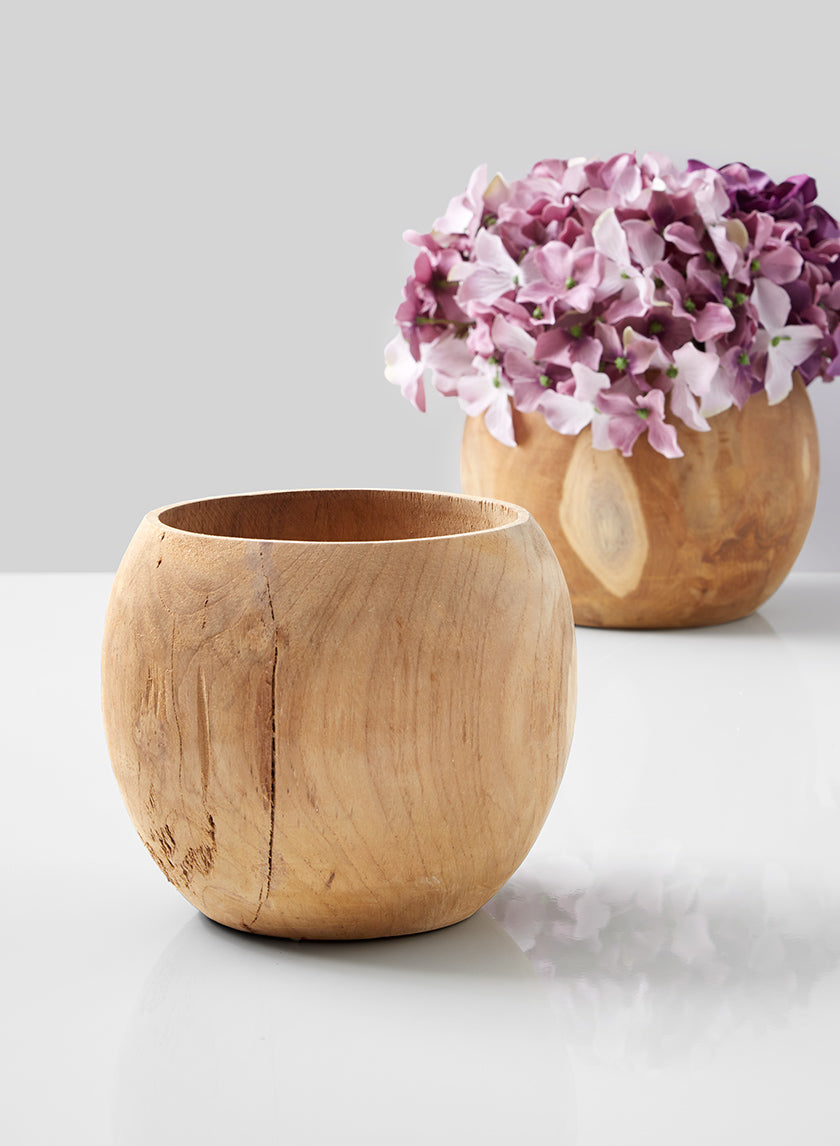 5  1/2in Teak Fishbowl Vase