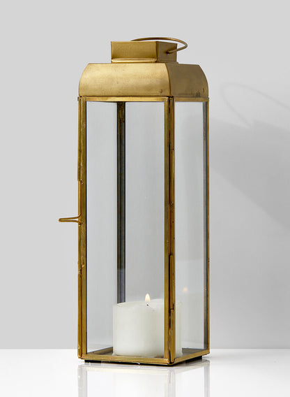 Alazhar Square Gold Lantern, 9  1/2in H