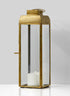 Alazhar Square Gold Lantern, 9  1/2in H