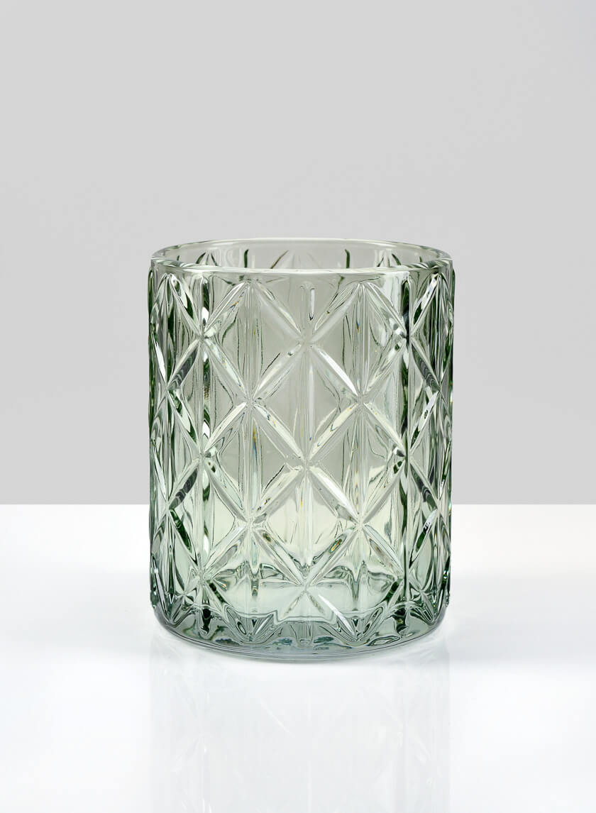 Mexican Green Glass Votive Holder