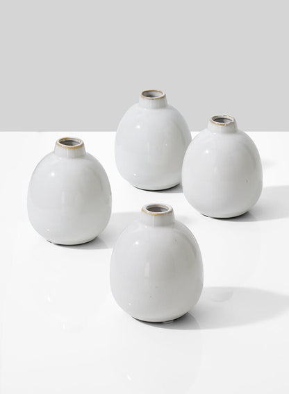 White Ceramic Bottle Bud Vase